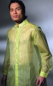 Men's Barong Jusi fabric 100252 Green Yellow Men's Barong Jusi fabric 100252 Green Yellow